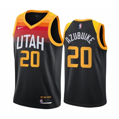 Nike Utah Jazz #20 Udoka Azubuike Black NBA Swingman 2020-21 City Edition Jersey Men's